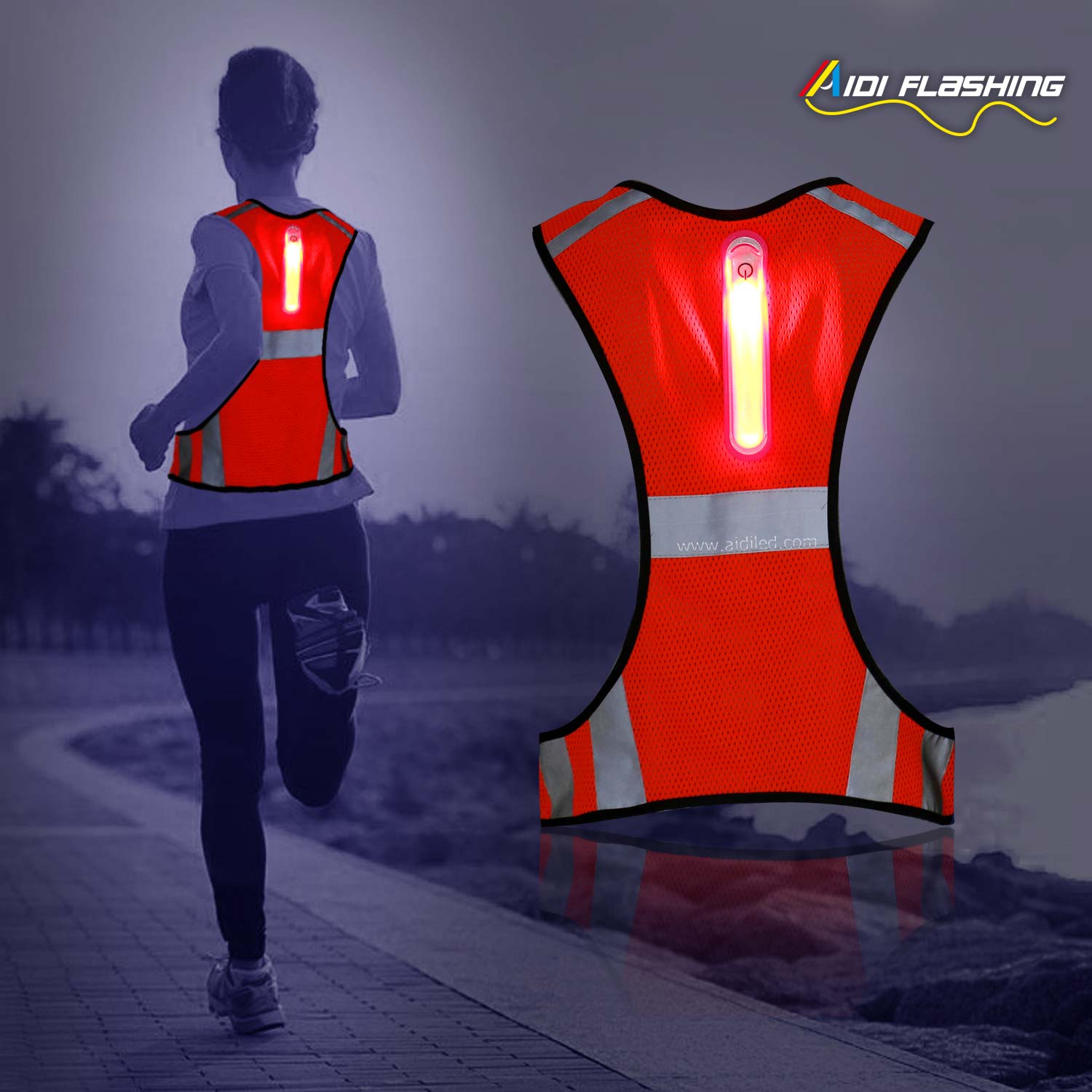 Led outdoor sports safety high visibility  vest AIDI-S11