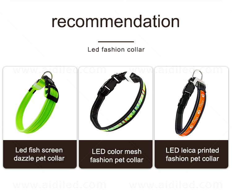 AIDI printing dog collar safety light inquire now for pet-17