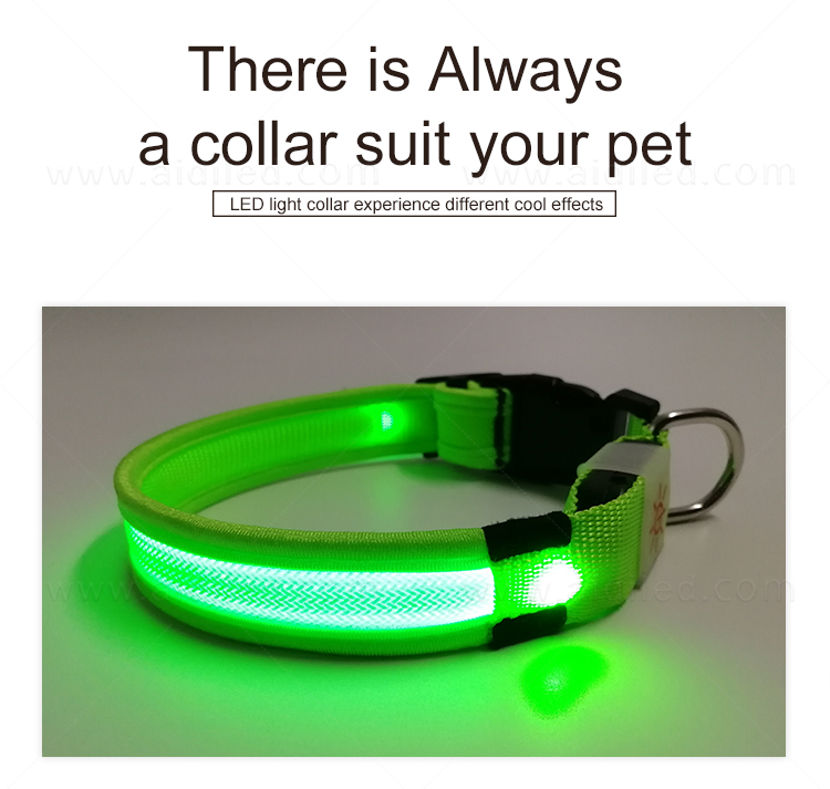 product-AIDI-Nylon Reflective Rechargeable Led Dog Collar AIDI-C26-img