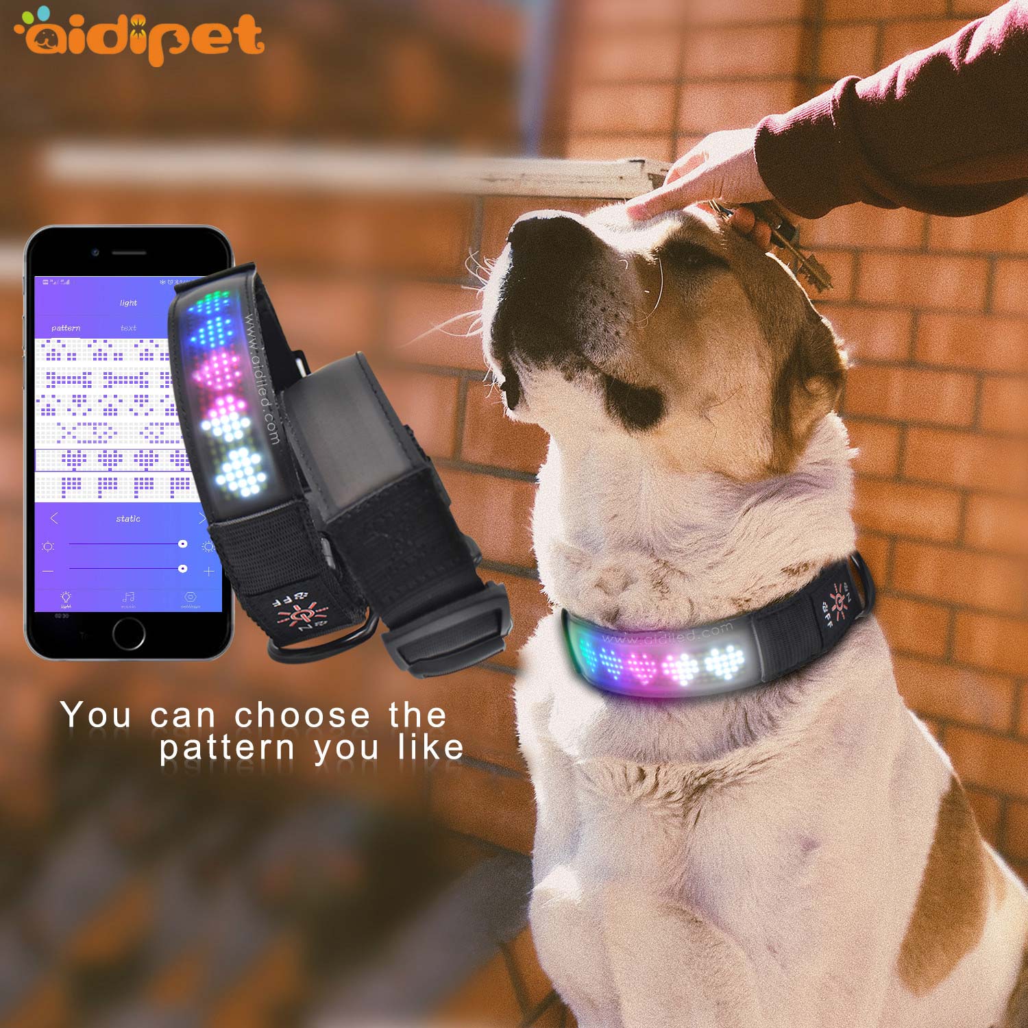 Led APP Controlled Safety dog collars AIDI-C25