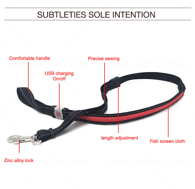 AIDI nylon led light dog leash with good price for walking-10
