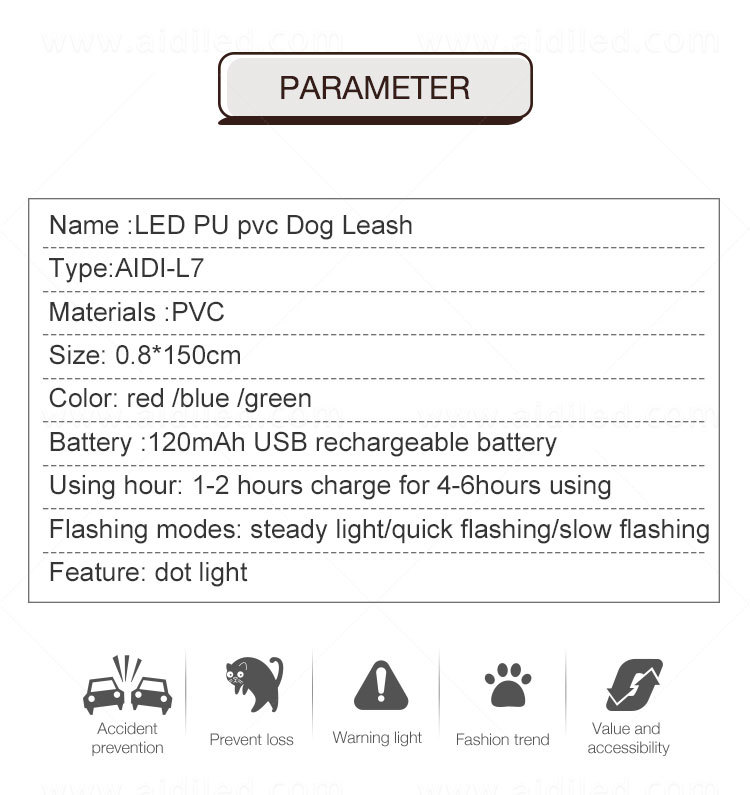 product-Flat Led PVC Dot Light Dog Leash AIDI-L7-AIDI-img