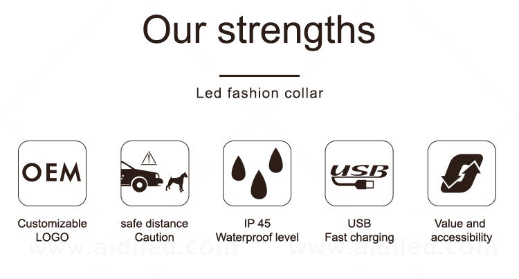 AIDI reflective rechargeable lighted dog collars with good price for walking-1