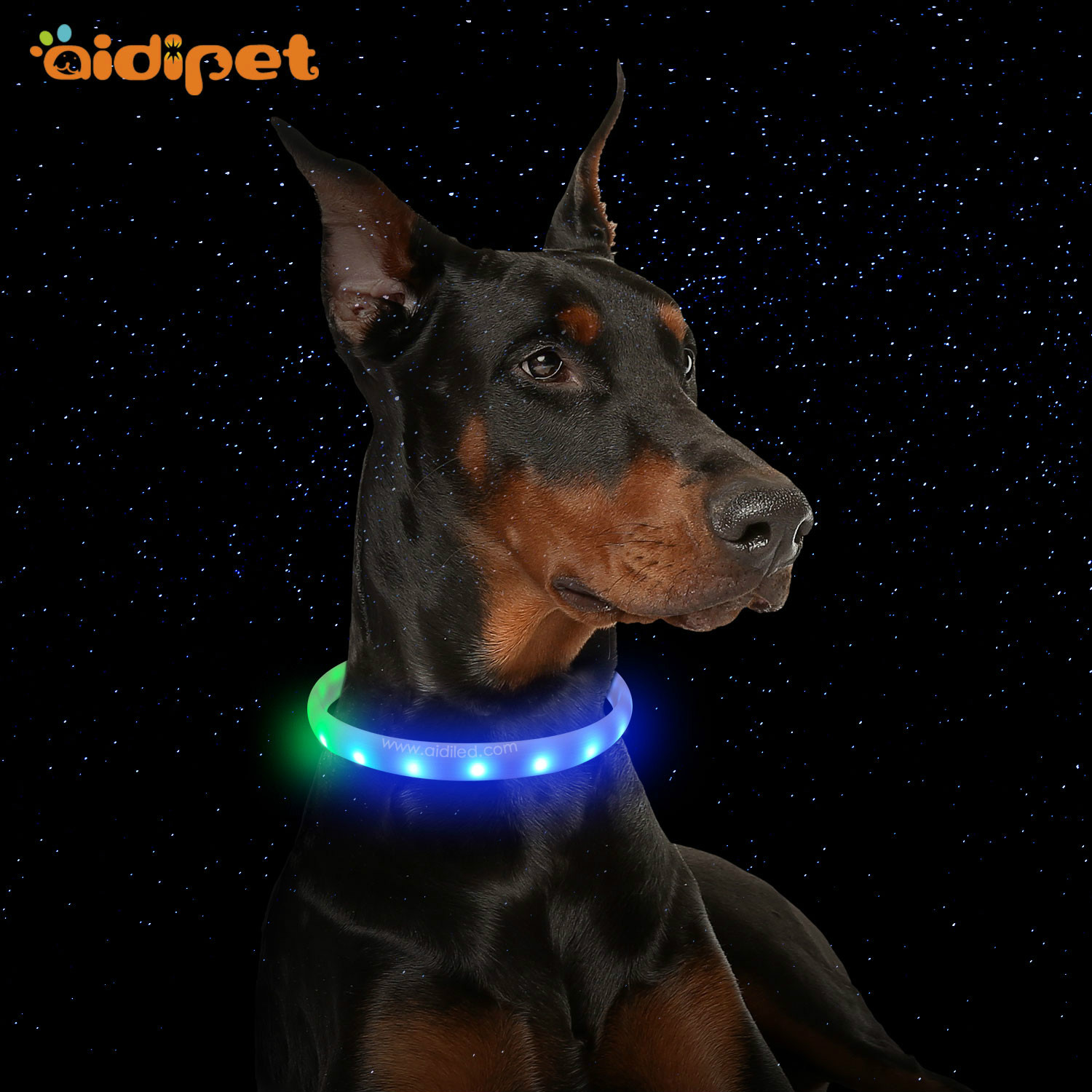 Nylon Fish Filament Rechargeable Led Night Dog Collar