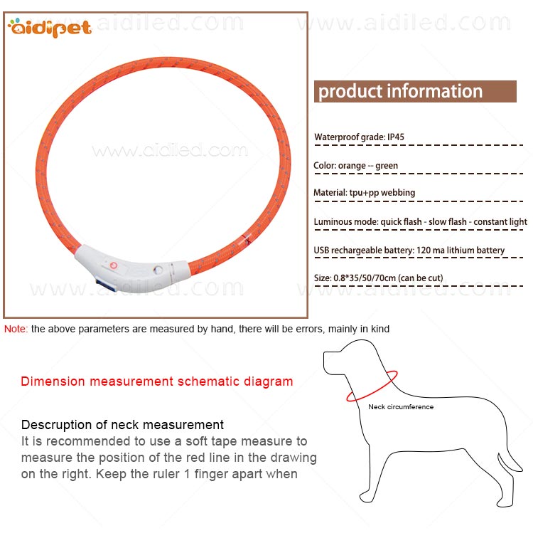 AIDI flashing best glow in the dark dog collar inquire now for pet-9