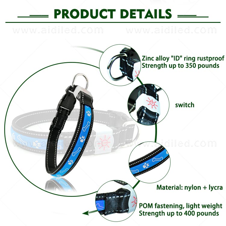 AIDI-Best Led Dog Collar Waterproof Custom Logo LED Dog Collar-4