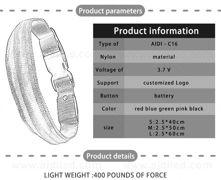 AIDI dog collar safety light design for park-4