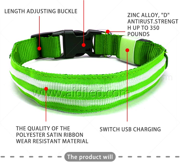 AIDI dog collar safety light design for park-5