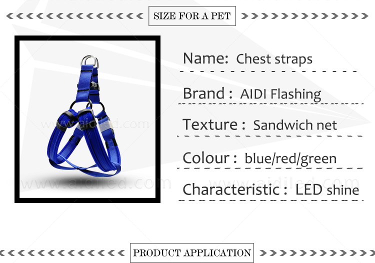 AIDI-Led Dog Harness, Reflective Rechargeable Flashing Led Dog Harness-10